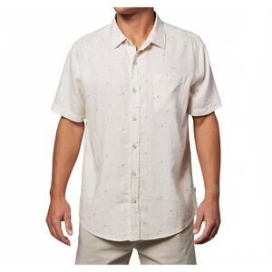 NEW TOES ON THE NOSE coastline short sleeve button up shirt in natural sun